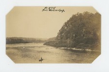 Vintage Photo Historic Places Man Canoes Down The Delaware Water Gap NJ PA 1910s