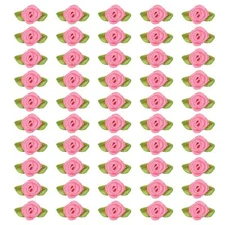15mm Tiny Satin Ribbon Rose 300 Pcs Fabric Flowers Embellishments Rosettes Ap...