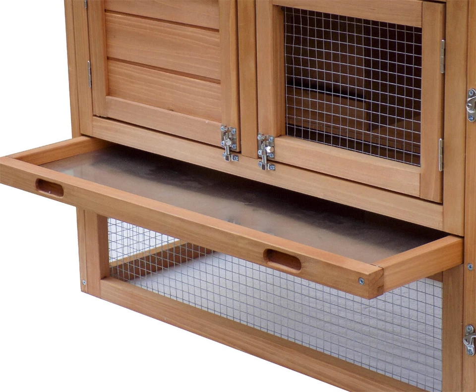 Clapier à lapin XXL Espaces extérieur Grand abri Bois d'épicéa - Photo 3/4