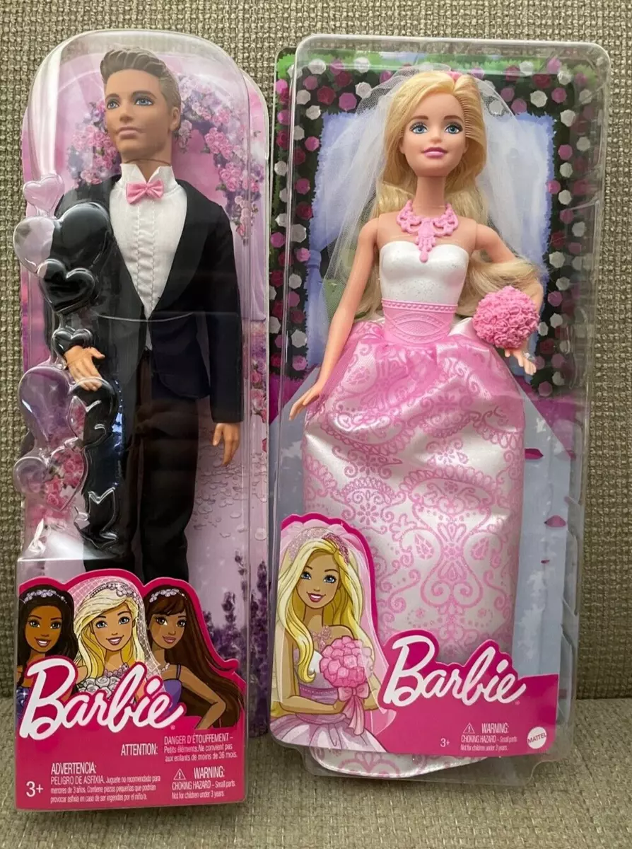 BARBIE FAIRYTALE WEDDING BRIDE KEN AS GROOM DOLLS DVP39 Nu