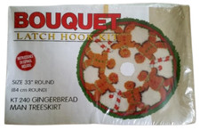 Bouquet Gingerbread Man Tree Skirt Latch Hook Kit KT240 - 33" Round - New in Box