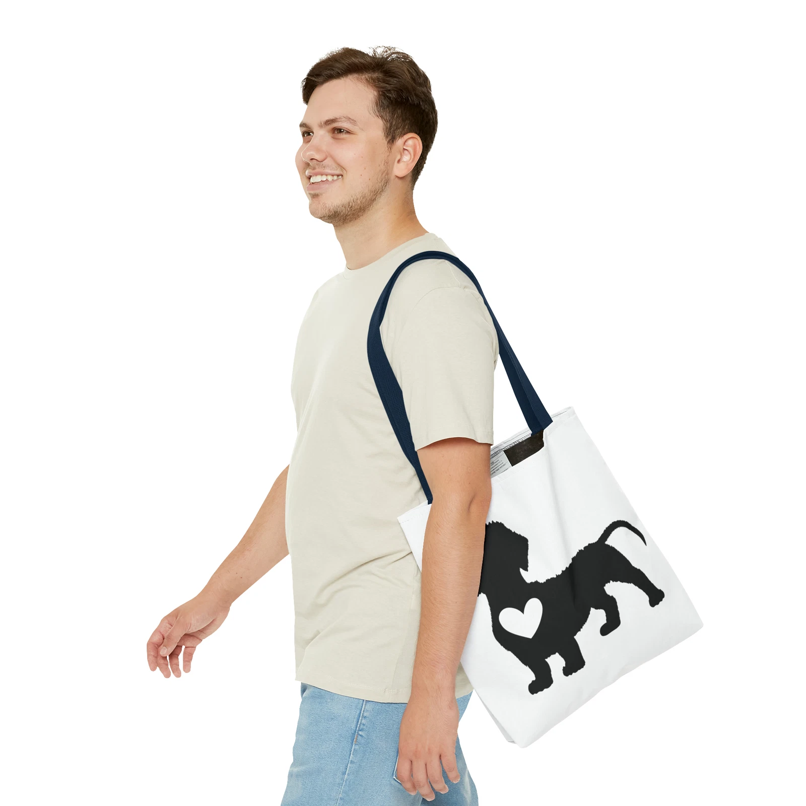 Dachshund Dog with a Heart Tote Bag (AOP)