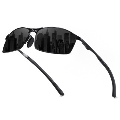 Photochromic Sunglasses Men Ultra Lightweight Rectangular Polarized Glasses