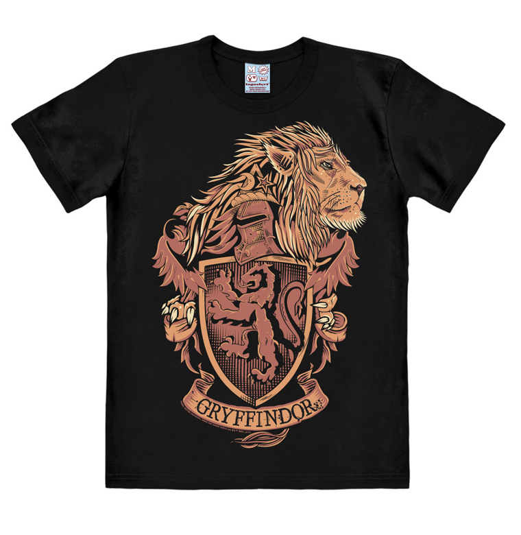 Harry Potter - Escudo - Gryffindor Logo - León Camiseta Hombre - Negro