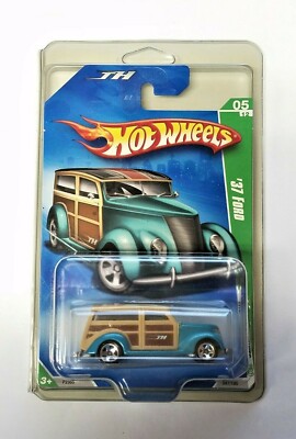 Hot Wheels 2009 Treasure Hunt '37 Ford Woody Blue Car #5/12 In Protector   C6