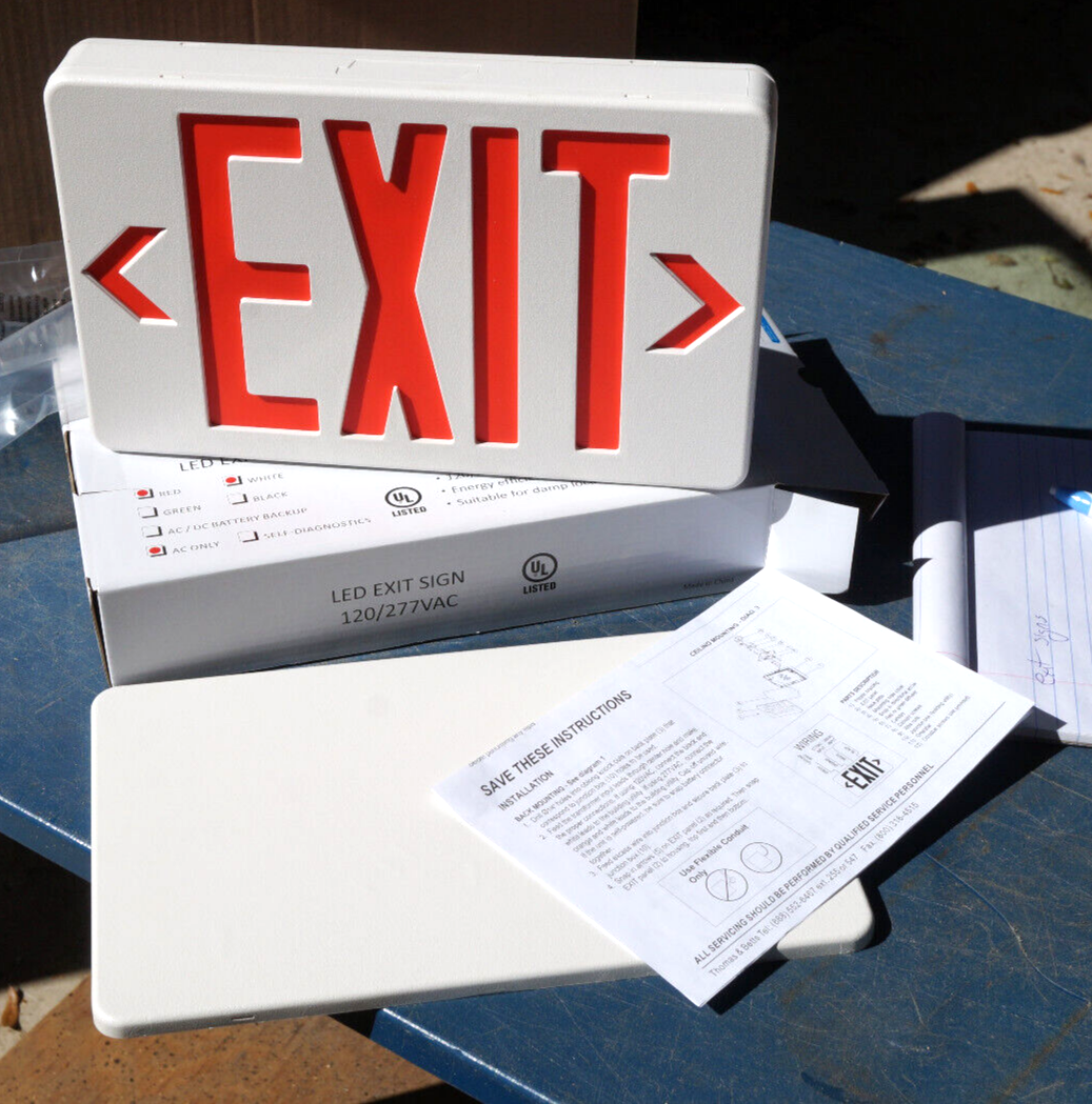1 only) THOMAS BETTS Emergi-Lite ELX400RN Red LED 2-sided Exit