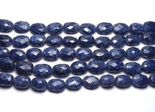 15" Strand BLUE SAPPHIRE 10-11mm Faceted Oval Nugget Beads /o1
