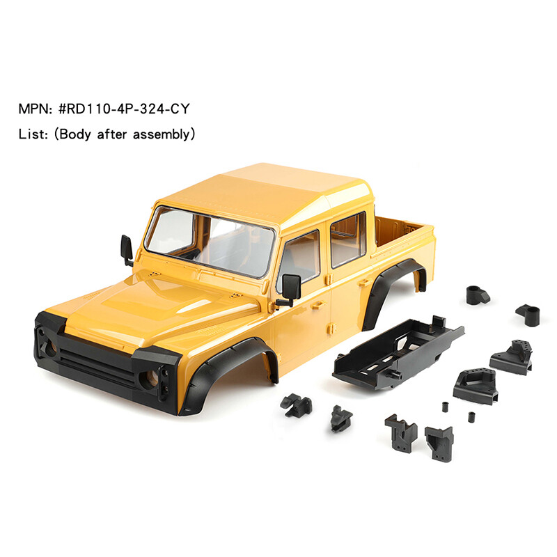313/324mm RD110 4 Doors Pickup Truck Body Shell For 1/10 RC Crawler ...