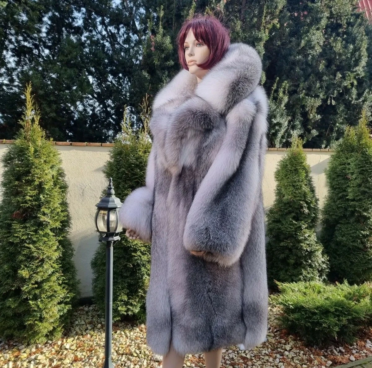 Shadow fox fur coat clearance