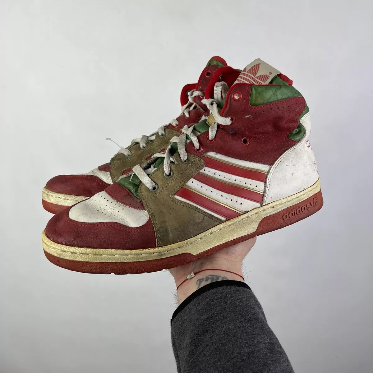 Vintage 80s Adidas Instinct Og Red High Top Sneakers EUR 47 US 12