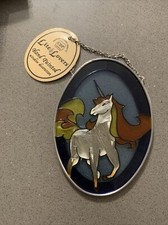Vintage New Lite Lovers Suncatcher Unicorn Hand Painted Window Decoration 1990