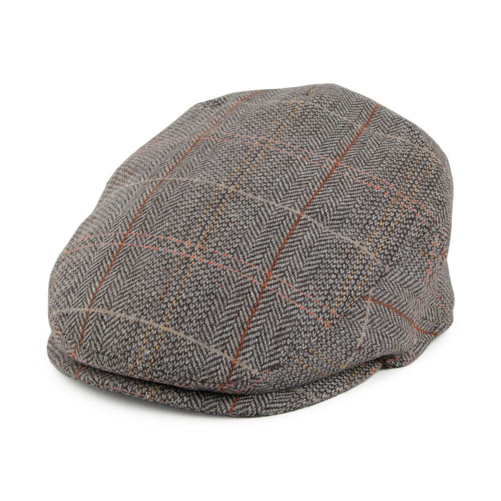 Jaxon James Kids Tweed Flat Cap Brown-Grey UK