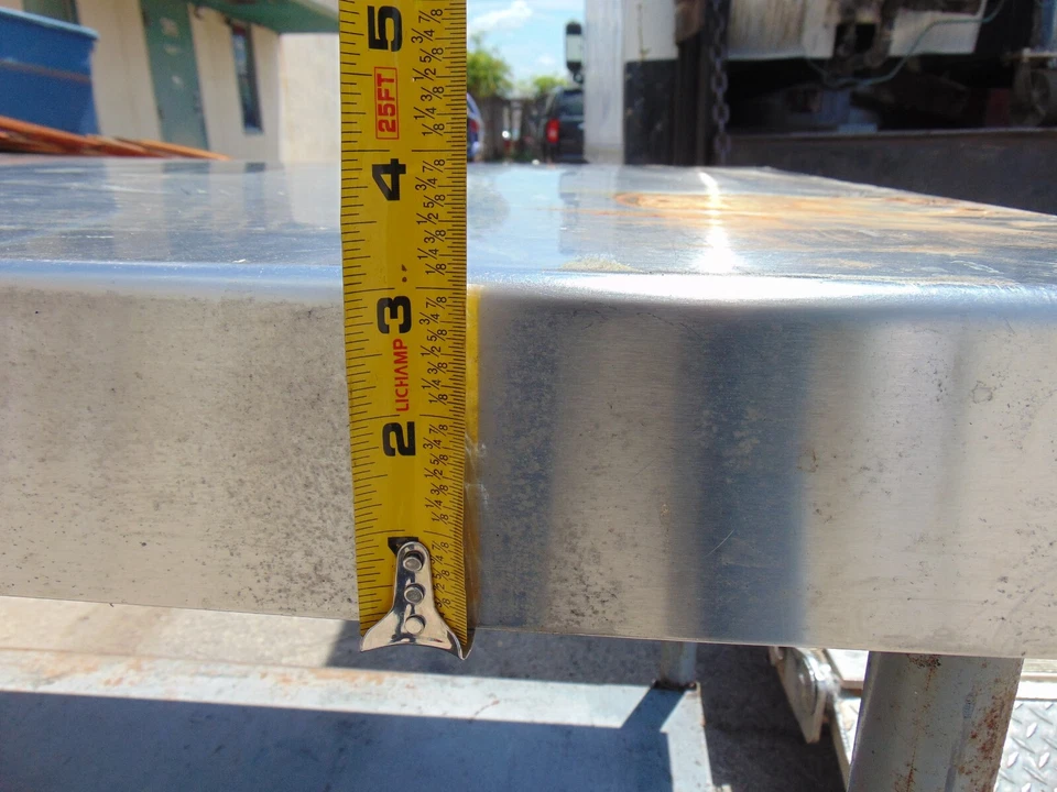 Mesa de estación de trabajo de acero inoxidable isla bloque chef industrial de colección 120x30 Foto 2 de 4