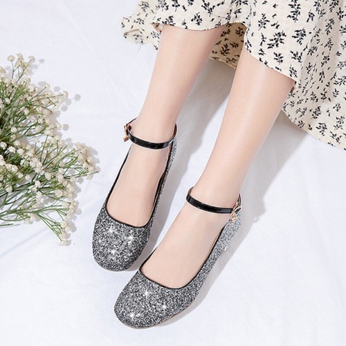 Scarpe da ballo donna ragazza fata strass nappe tacco 4,5 cm perle lucide sexy - Foto 9 di 28