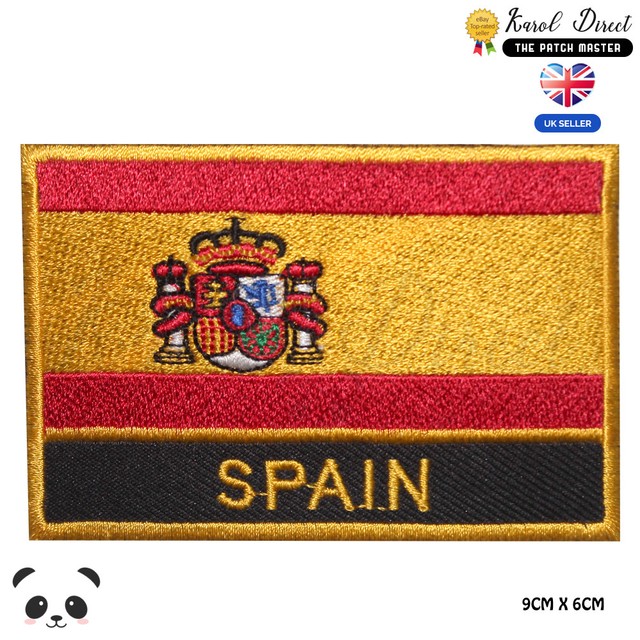 Spain National Flag With Name Embroidered Iron on Sew on Patch Badge eBay