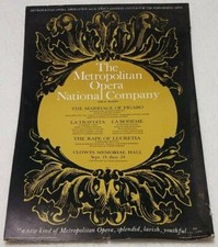 Vintage Metropolitan Opera 1966-1967 season Clowes Hall 22"x14" window card