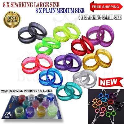 BEAUTYTRACK Finger Ring Inserts for Hairdressing Barber Scissors, Shears in Sparking Colours