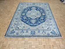 9 x 12 Hand Knotted Navy Blue Oushak Peshawar Oriental Rug G11020