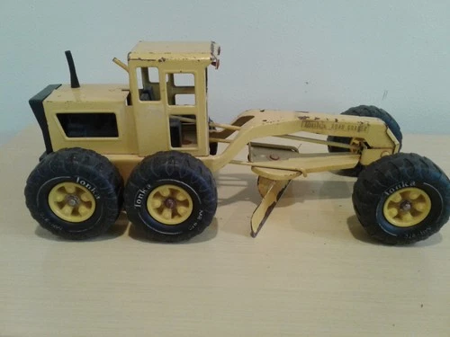 TONKA Road Grader Vintage Pressed Steel  Construction Toy Yellow