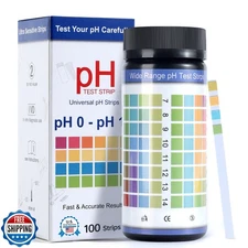 AAwipes pH Test Strips 0-14: 100 Strips Universal Litmus Paper pH Test Strips