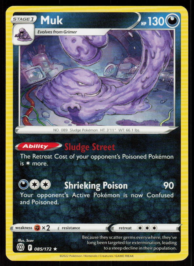 Muk 085/172 Rare Brilliant Stars Pokemon Near Mint