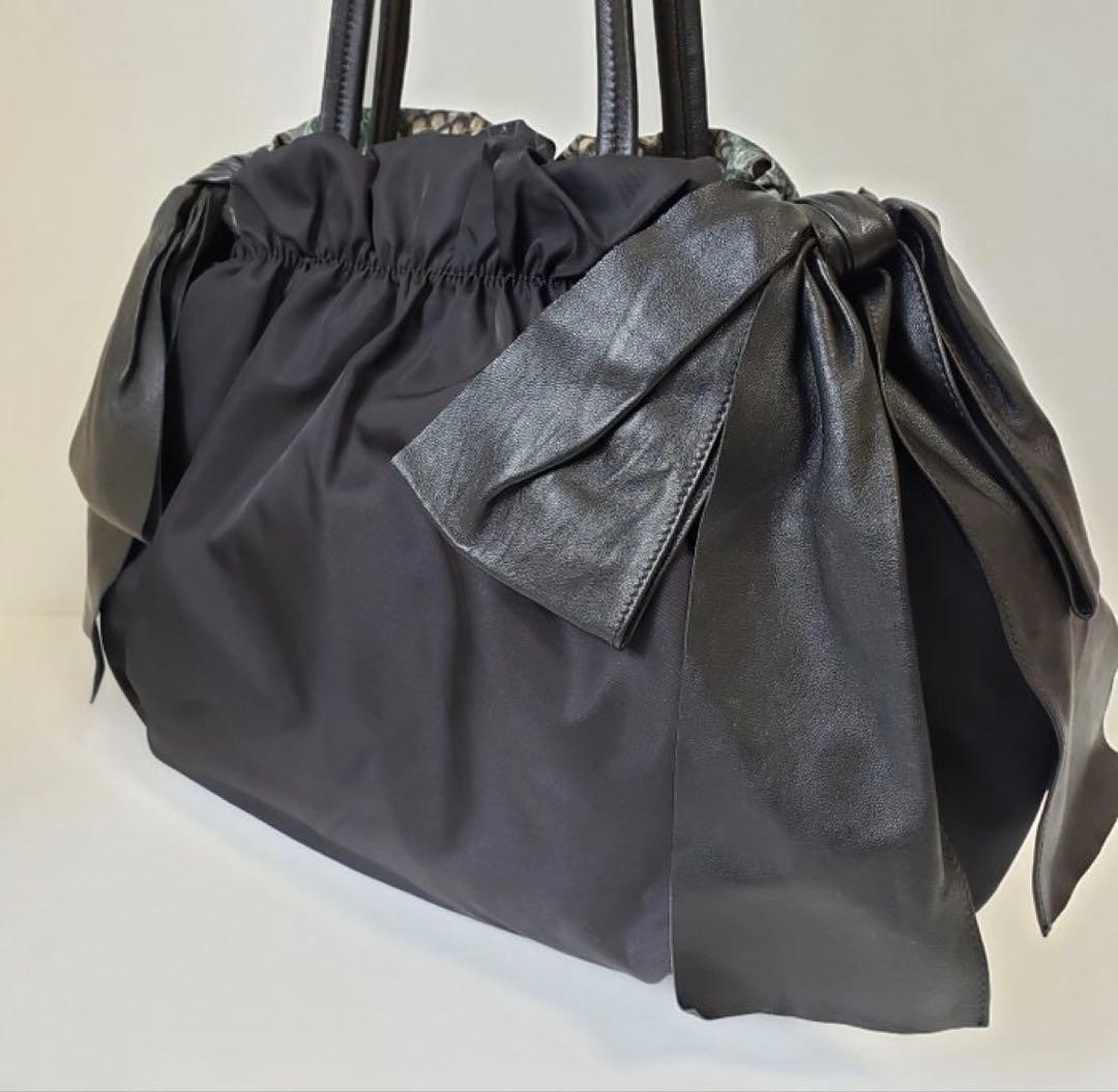 Prada Shopper Python Print Shoulder Bag - image 14