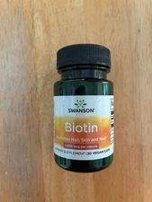 Swanson Biotin 5,000 Mcg 30 Capsules Hair Skin Nails