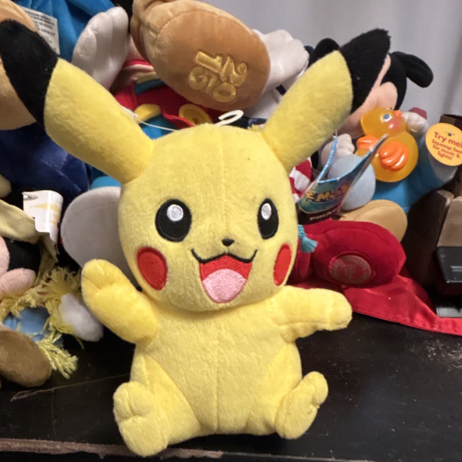 Tomy Pikachu Pokémon Plush Yellow Surface Washable Stuffed Animal Toy
