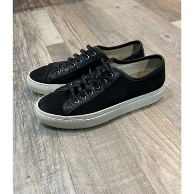 Woman By Common Projects Canvas Sneakers Black Size 7.5 Leather Neutral Casual