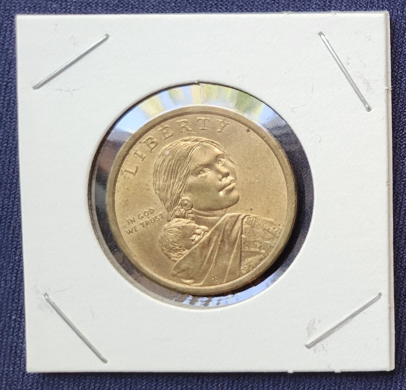 2010 D Sacagawea Native American 1 Dollar Coin with mint and year on Rim 