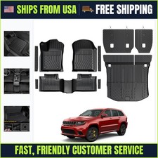 Floor Mats  Cargo Liner for 2011-2022 Jeep Grand Cherokee WK2 5-Seat TPE Black