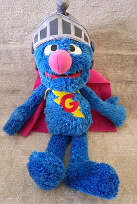 Sesame Street Talking Super Grover Plush 2010 Hasbro Tested and working, 14''