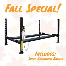 FALL SPECIAL! 8,000 lb 4-Post Basic Storage Lift WL8K-B With Steel Ramps