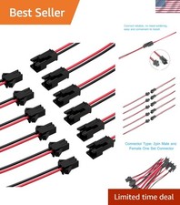 40 Pairs JST SM 2-Pin Female to Male Connectors - Ideal for LED Strip Projects