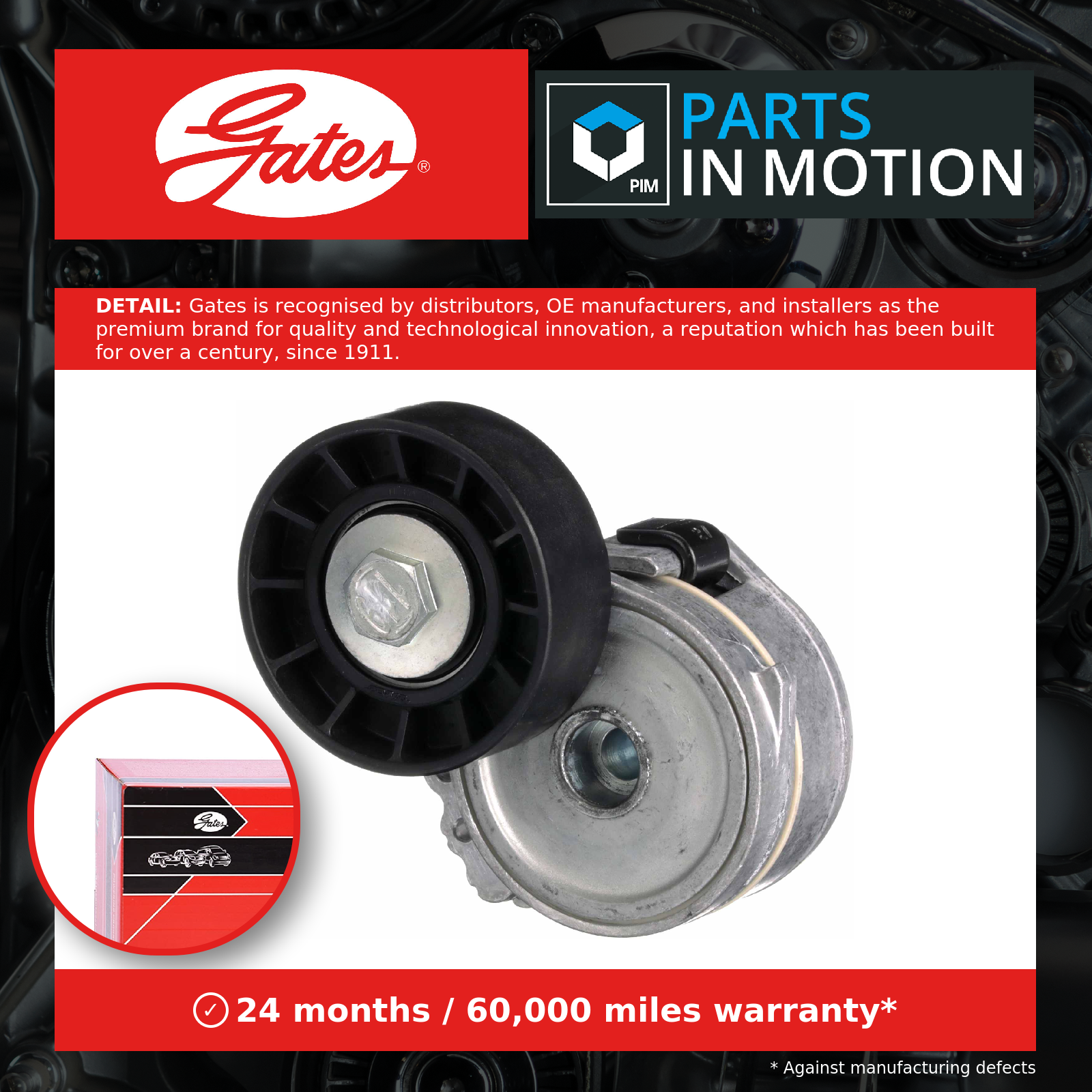 Aux Belt Tensioner fits VOLVO C30 533 2.0D 06 to 10 D4204T Drive V-Ribbed Gates - Image 4