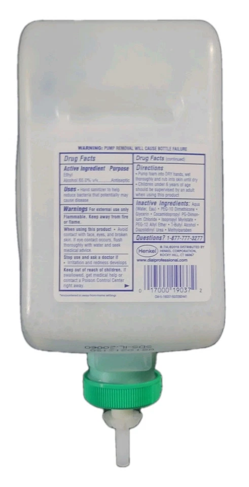 Dial Professional, 1.2L Foam Hand Sanitizer - Fragrance-Free (3pk) New - Image 2 of 2