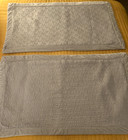 Nina Campbell Home Quilted Velvet Trim Bed Pillow Shams Gray Zipper 39" x 23.5"