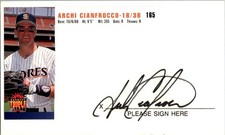 1990's -Archi Cianfrocco- Signed/Autograph/Auto Index Card San Diego Padres MLB