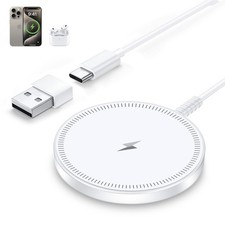 MagSafe Charger Magnetic Wireless iPhone Charge - White Plastic