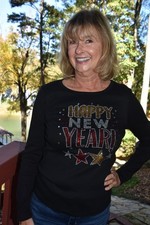 Happy New Year Rhinestone Bling shirt XS S M L XL XXL 1X 2X 3X 4X 5X