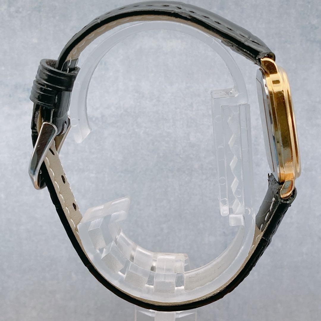 DUNHILL Quartz Date Gold Dial Rectangular Dress W… - image 8