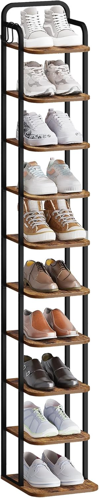 Shoe Rack 6 Tier Vertical Slim Storage Shelf Entryway Industrial Space Saving