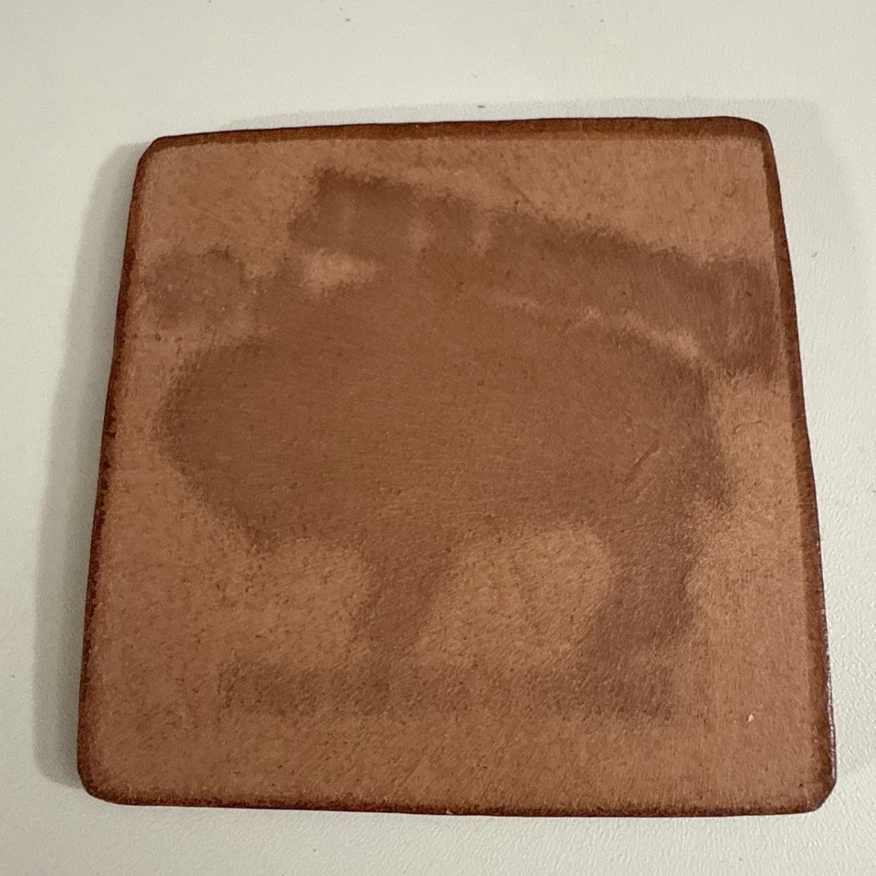 RL Double RL Hand Tooled Coaster 3 Inch Rare Vintage - Image 3 of 3