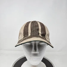 Andry's Cap Hat Cap Fitted Mens 7 1/4 Brown Tan Striped Workwear Railroad Train