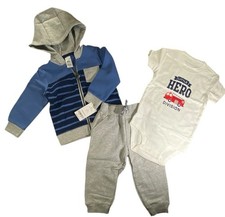 Carter  s Baby Boy 3 Pc Outfit Set 18M Hoodie Jacket Pants Bodysuit NWT