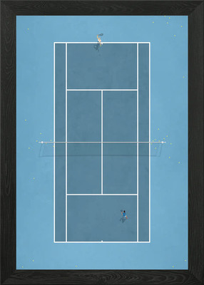 Gerahmtes Wandbild Tennisplatz Match Point Poster Leinwanddruck Bild