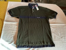 NEW NWT Vtg 90's TOMMY HILFIGER Men's Pullover Collar Shirt Dark Green  Blue L
