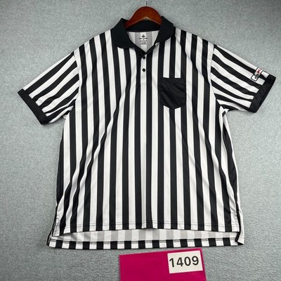 Foot Locker Work Polo Shirt Mens XL White Black Striped  Pocket Performance