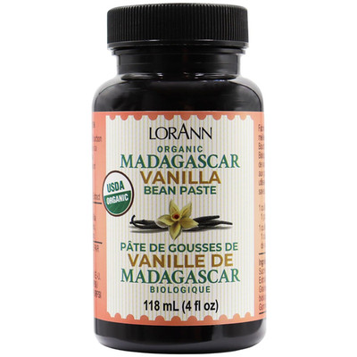 Lorann Organic Pure Madagascar Vanilla Bean Paste 4Oz (118Ml) - Rich Flavor, Rea