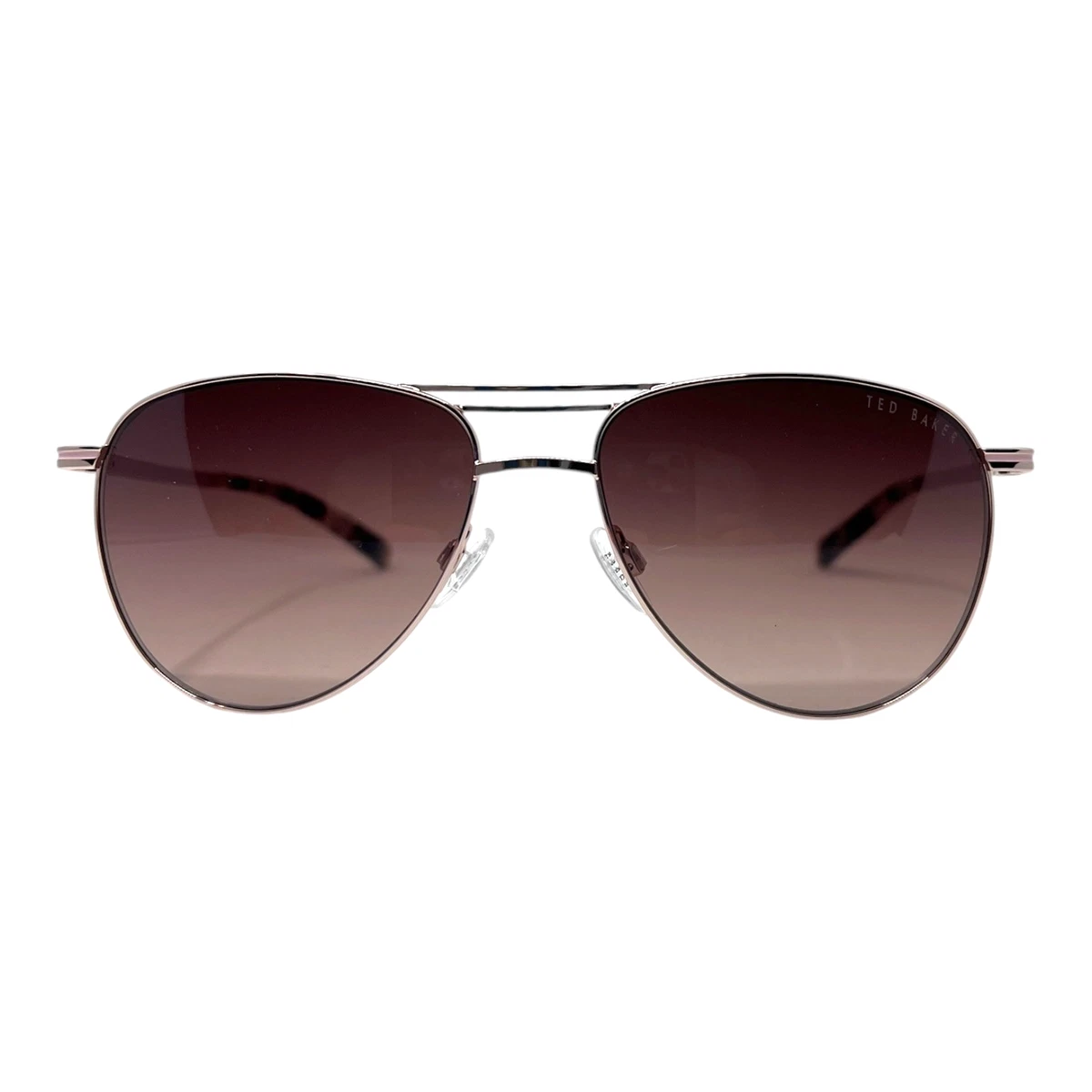 TED BAKER Womens Rose Gold Brown Gradient Polarized Metal Aviator Sunglasses NEW Amazon.com: Ted Baker TWS305 Wide Fit Modern Aviator  main image 2